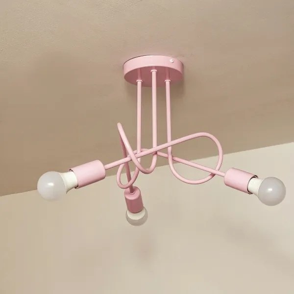 Plafoniera OXFORD 3xE27/15W/230V rosa