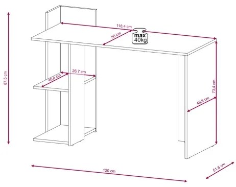 Scrivania MARLO rovere artisan/antracite