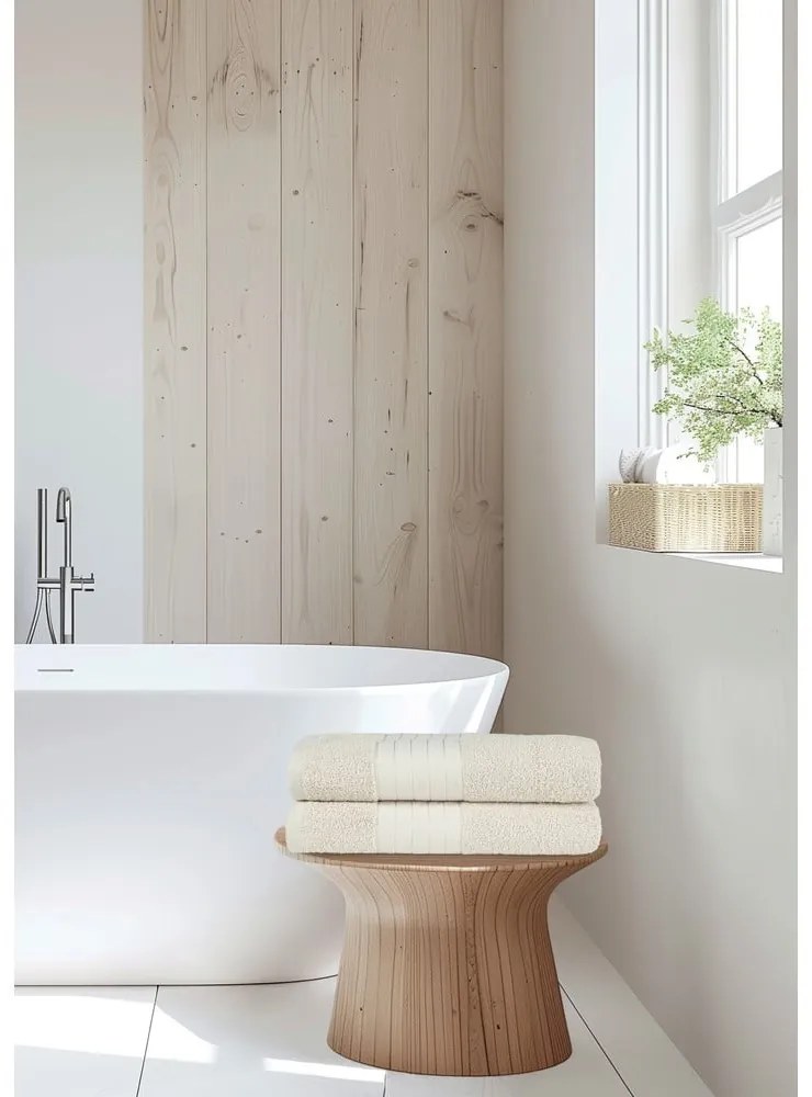 Set di 2 asciugamani in spugna di cotone beige 70x140 cm - Good Morning