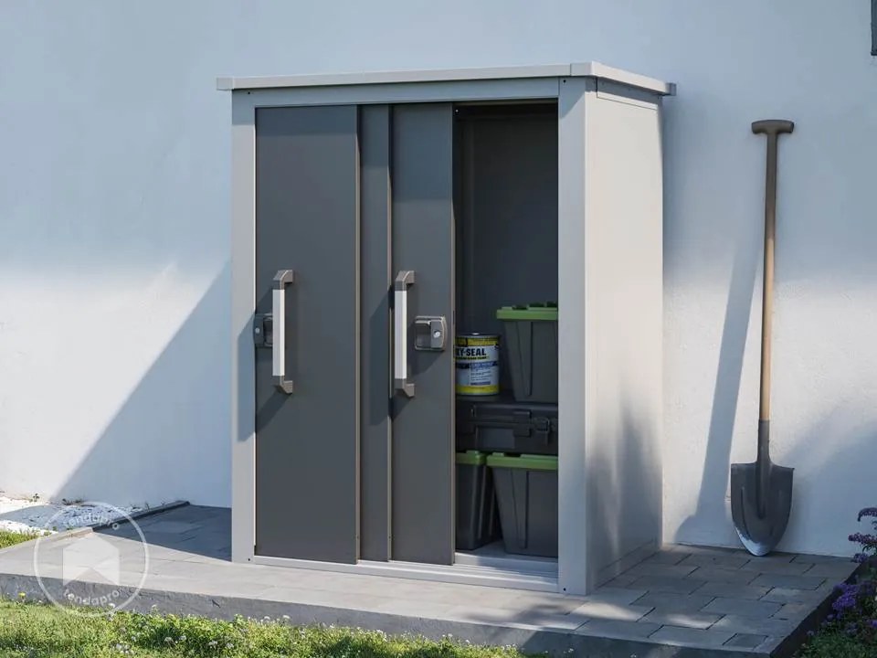 PRIMEYARD 120 x 78 cm Armadio da esterno L, alluminio bianco - (GFPV01161)