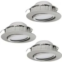 Faretto Incasso Contemporaneo Pineda Policarbonato Nichel Satinato 3 Led 4,9W