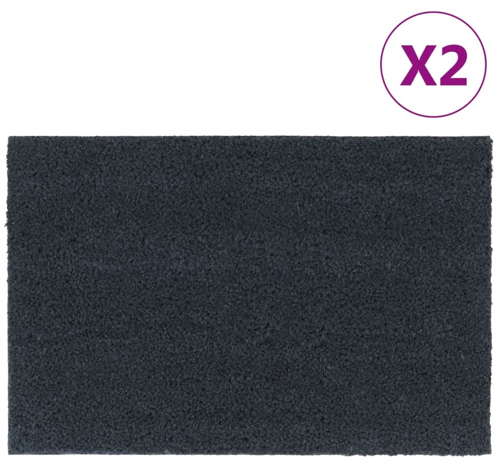 Zerbini 2pz Grigio Scuro 40x60 Cm Fibra Di Cocco /