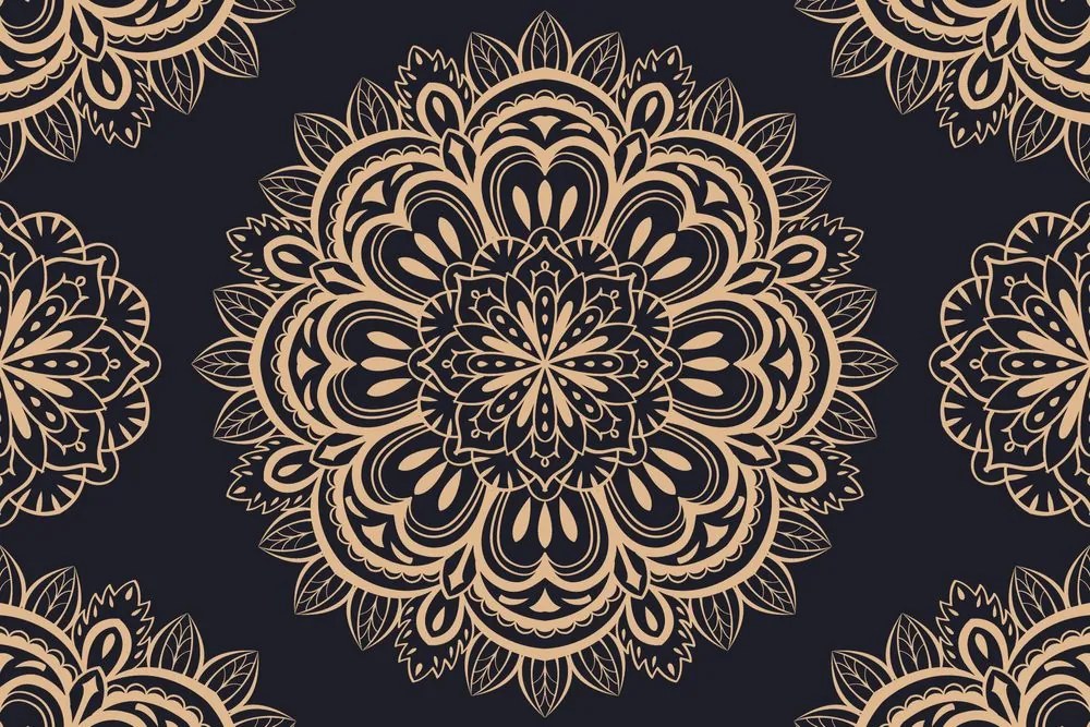 Carta da parati – Mandala su sfondo scuro
