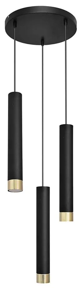 LED Lampadario a sospensione con filo TUBA 3xGU10/6,5W/230V nero/oro