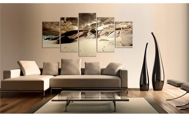 Quadro Nuvole di sabbia  Colore Grigio, Dimensioni e Misure 100x50