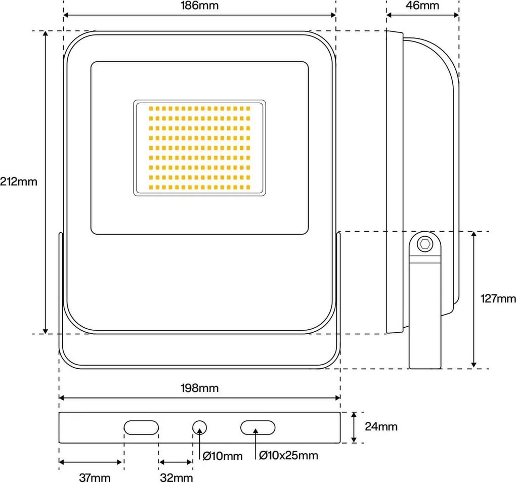 Proiettore LED 50W IP65 145lm/W con Osram chip LED Colore Bianco Freddo 6.000K