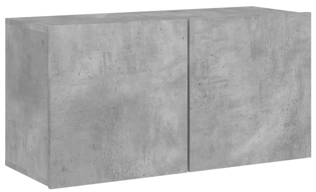 Mobile tv a parete grigio cemento 80x30x41 cm