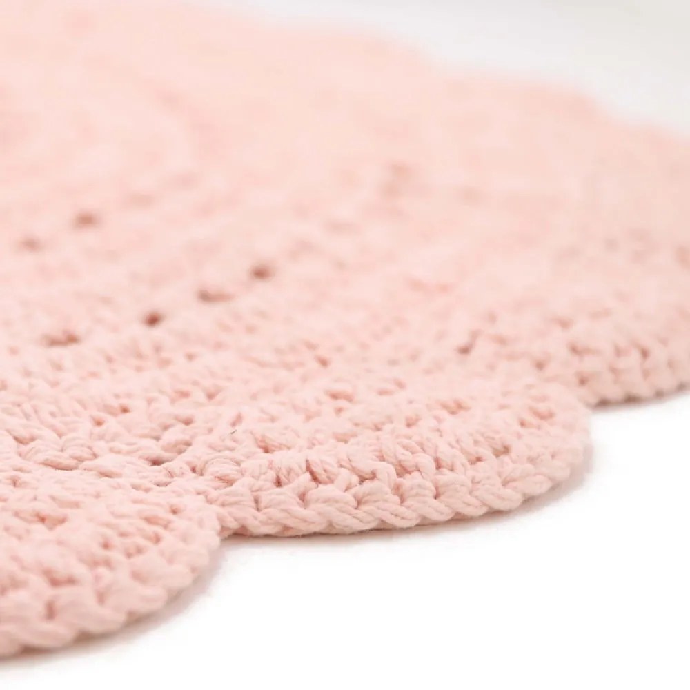 Tappeto rosa in cotone lavorato a mano, ø 120 cm Alma - Nattiot