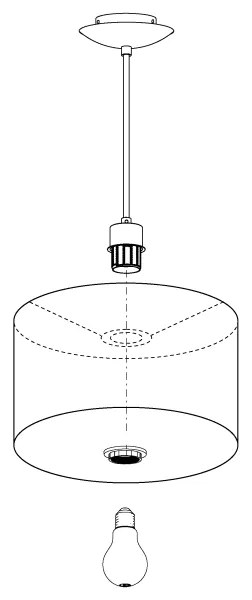 Eglo 31601 - Lampadario a sospensione con filo MASERLO 1xE27/60W/230V