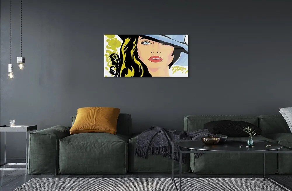 Quadro vetro Cappello da donna 100x50 cm