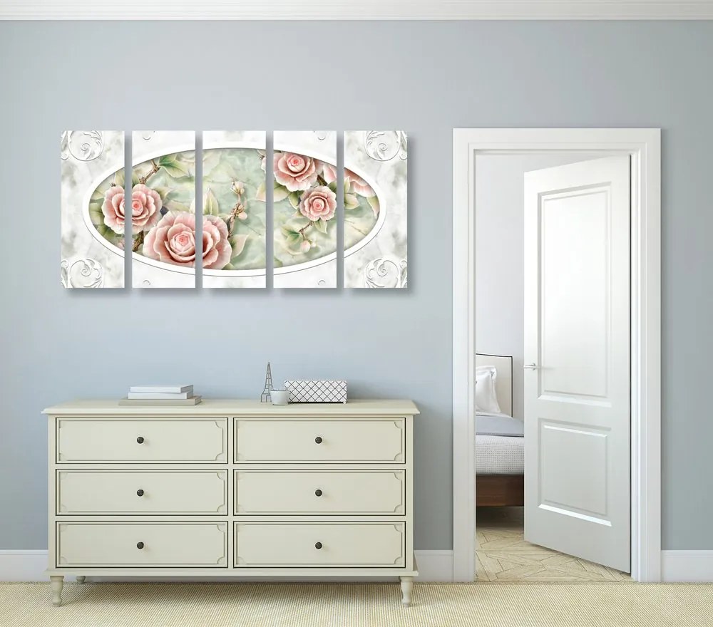 Quadri 5 pezzi – Rose di pietra