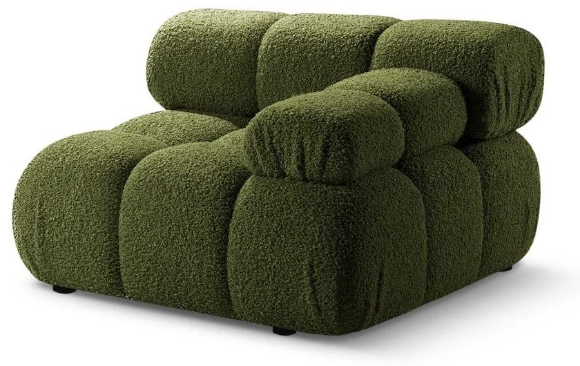 Divano modulo verde in tessuto bouclé (angolo destro) Bellis - Micadoni Home