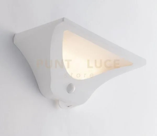 Applique led skyp bianca 3w 130lm 4000k con pannello solare e senso...