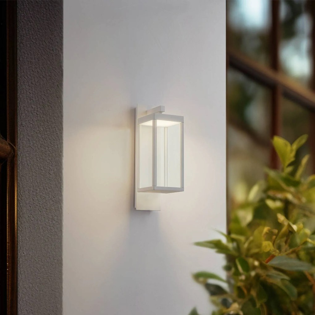 Applique da esterni a LED Ferdinand Lucande, Bianco / Opale, Alluminio, Moderno, Applique LED da esterni