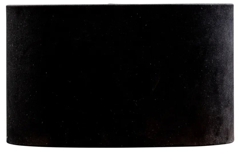 Paralume in velluto nero ovale 25/16/15