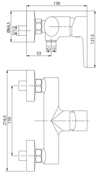 Cersanit S951-353 - Rubinetto doccia MODUO cromo lucido
