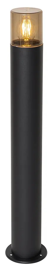 Lampada da esterno a stelo nera con paralume fumé 70 cm - Odense