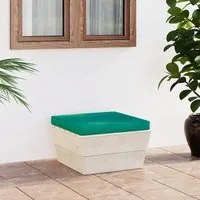 Ottomana da Giardino su Pallet con Cuscino in Legno di Abete 3063377