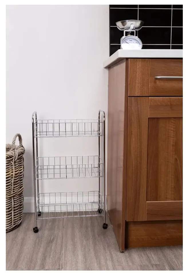 Scaffale mobile in metallo argento 36x64 cm - Premier Housewares