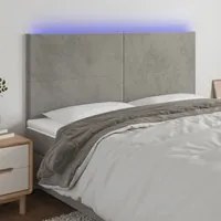 Testiera a LED Grigio Chiaro 160x5x118/128 cm in Velluto cod mxl 47722