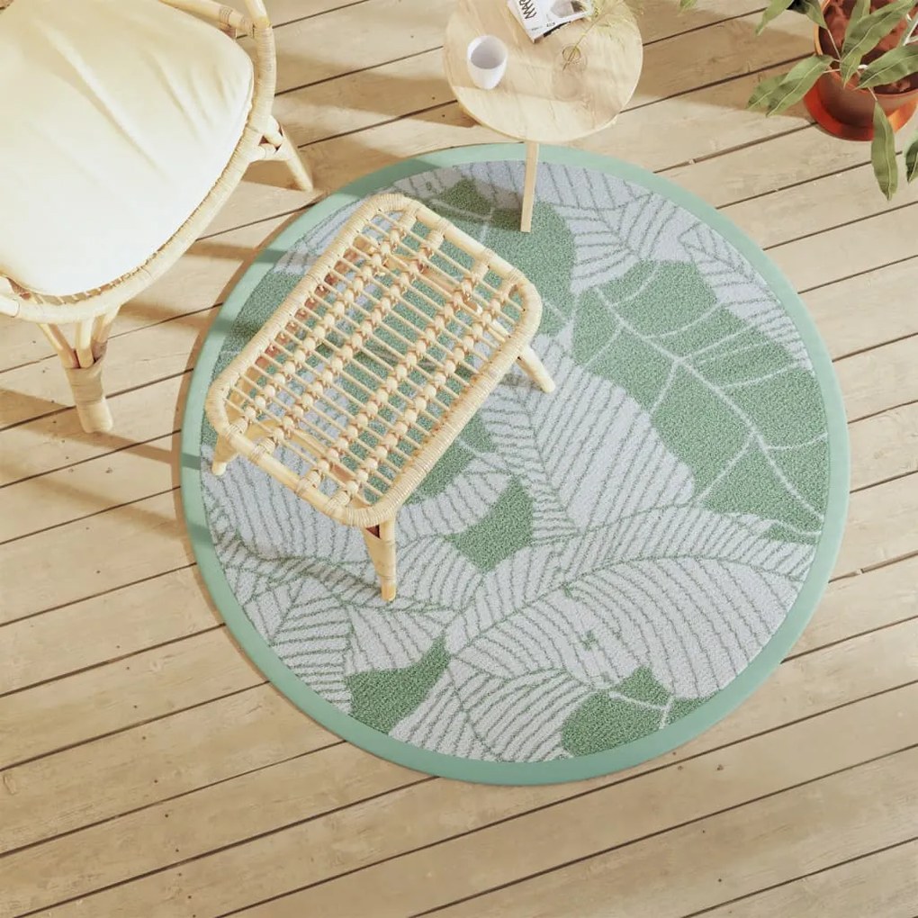 Tappeto Da Esterno Arakıl Verde Ø120 Cm İn Pp /
