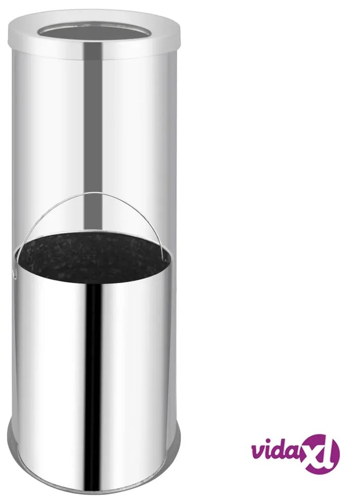 vidaXL Pattumiera da Albergo 32 L in Acciaio Inox