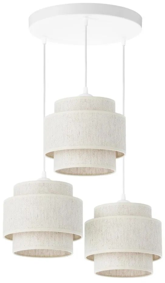 Lampadario a sospensione BOHO con cavo 3xE27/60W/230V bianco