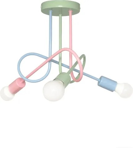 Plafoniera da soffitto OXFORD 3xE27/15W/230V verde/rosa/blu