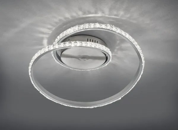 Plafoniera led rubin r62021105  alluminio effetto cristallo luce bi...