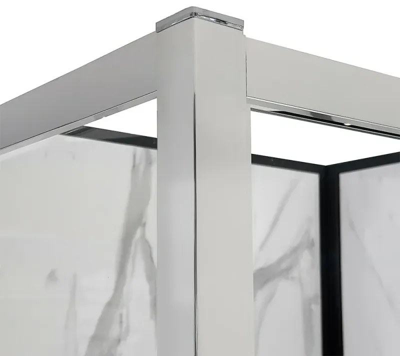 Box doccia angolare 70x70 cm con porta battente in cristallo trasparente Ted