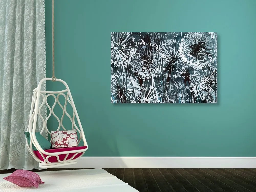 Quadro su tela – Soffione con elementi astratti