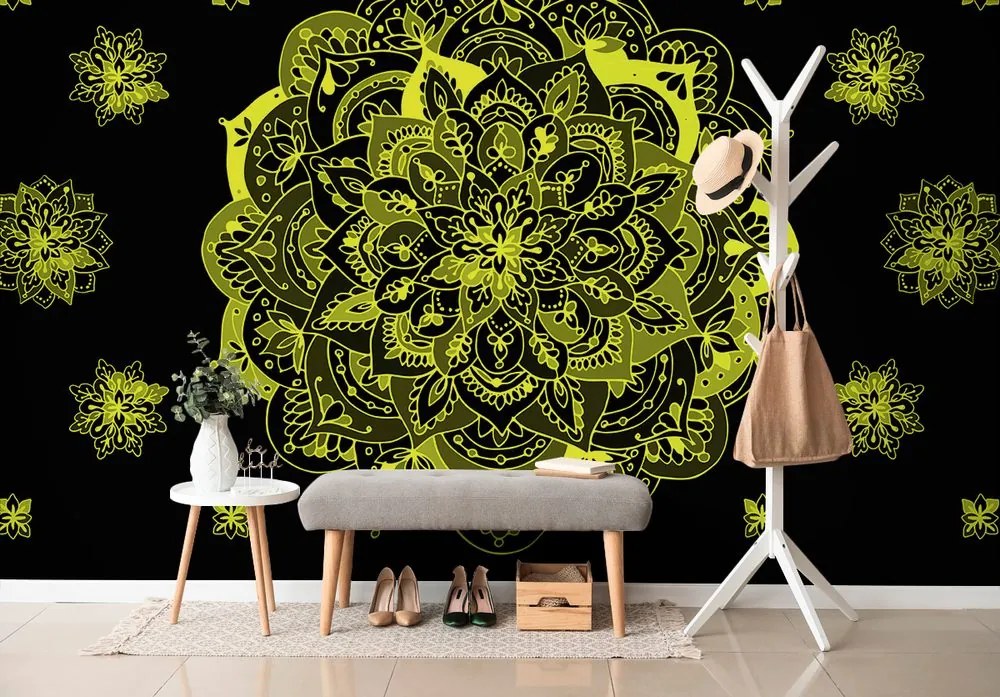 Carta da parati – Mandala giallo