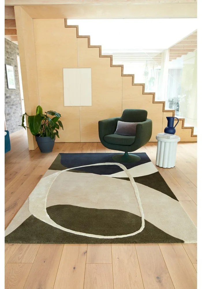 Tappeto in lana verde tessuto a mano 200x300 cm Matrix - Asiatic Carpets