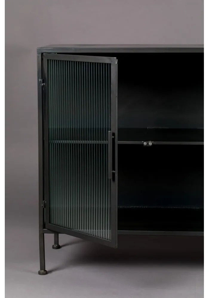 Vetrina in metallo nero 150x80 cm Boli - Dutchbone