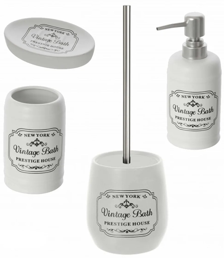 Set 4 Accessori D'Appoggio Feridras "New York" Bianco