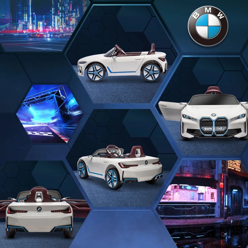 Macchina Elettrica per Bambini 12V con Licenza BMW I4 Bianca...