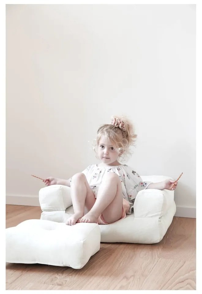 Poltrona pieghevole per bambini con sgabello Creamy Mini Cube - Karup Design