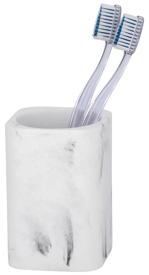 Bicchiere per spazzolino bianco-grigio Desio - Wenko