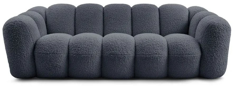 Divano grigio scuro con rivestimento in bouclé 232 cm Hippolyte – Bobochic Paris