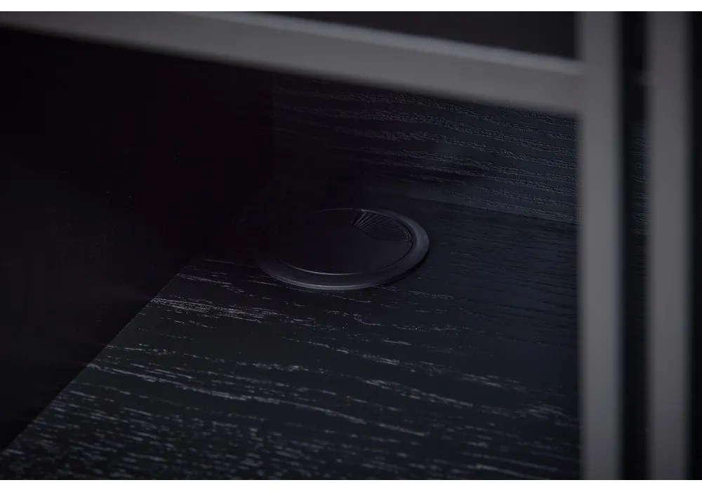 Cassettiera bassa nera in rovere 188x75 cm Ende - Woodman