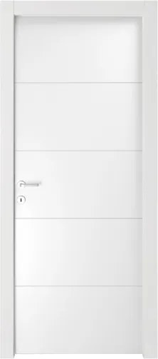 Porta a righe a battente reversibile bianco Laccato 80x210 cm