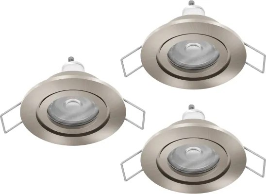 Eglo 902239 - Set 3x LED, plafoniera da incasso per bagno BARRANCO, 1xGU10/4,5W/230V, IP44, cromo