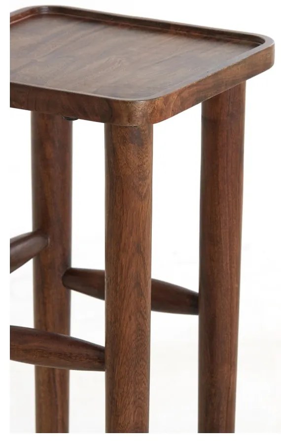 Tavolino in legno massiccio di acacia 42x42 cm Qiano - Light & Living