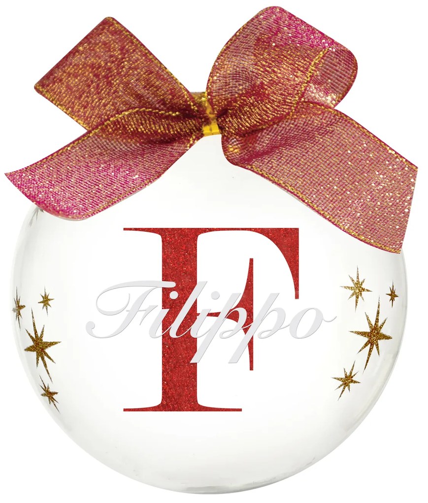 Pallina Natale con nome Filippo 10cm