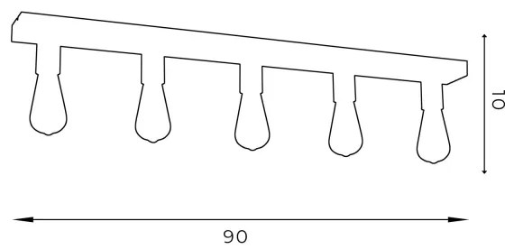 Faretto FILO 5xE27/60W/230V nero/oro