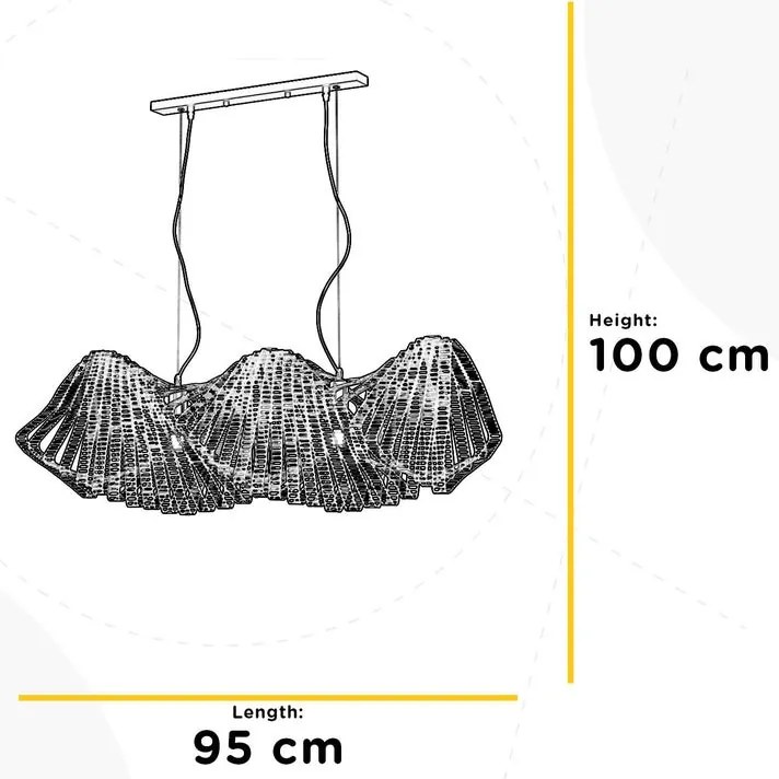 Lampadario Design Sospensione CAMINO in Metallo con 2 E27 grigio paralume grigio 2x E27
