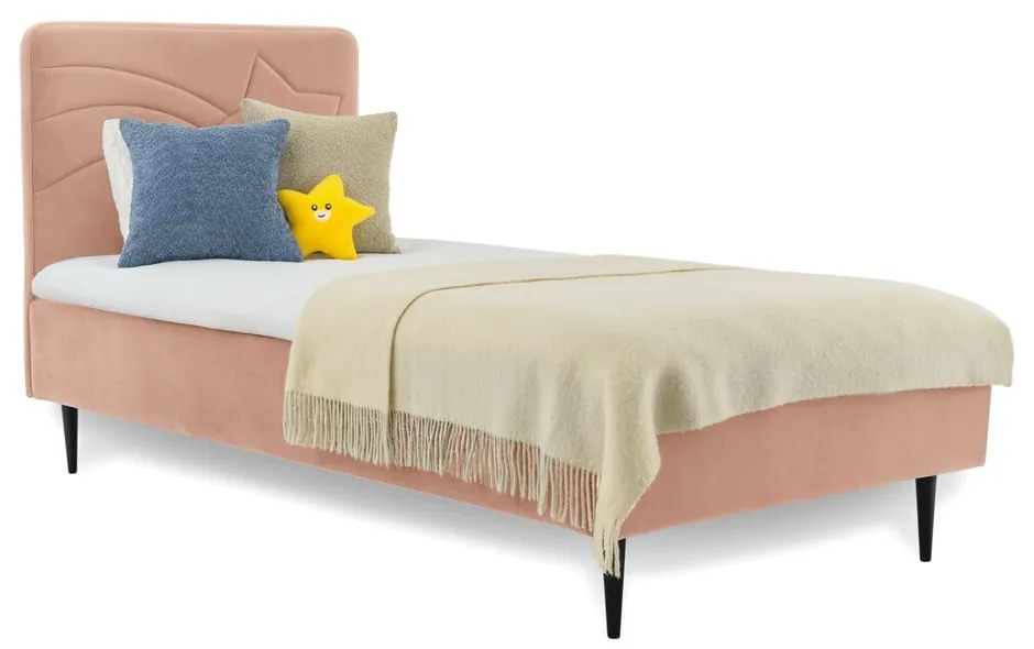 Letto rosa per bambini con contenitore 120x200 cm Star - Scandic