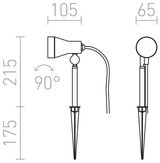 RED- Design Rendl - R10427 - Lampada da esterno DIREZZA 1xGU10/35W/230V IP54