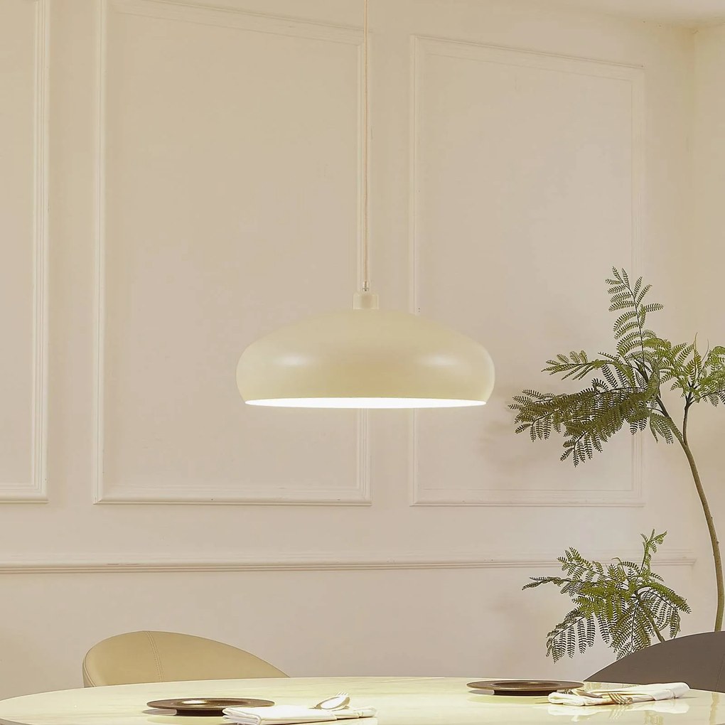 Lampada a sospensione Elover Lindby, dimmerabile, Crema / Ambra, Soggiorno / Sala da pranzo, Metallo, Moderno, Lampada a sospensione