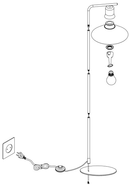 Eglo 99513 - Lampada da terra ABREOSA 1xE27/28W/230V